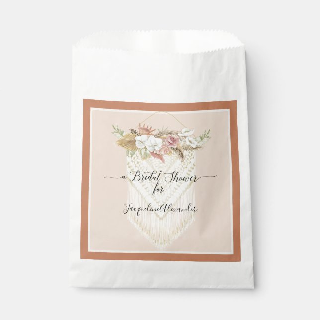 Sachets En Papier Pampas Grass Terra Cotta Floral Palm Beach Bride (Devant)
