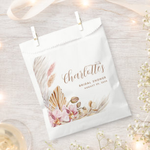 Sachets En Papier Pampas rose bohème FÊTE DES MARIÉES