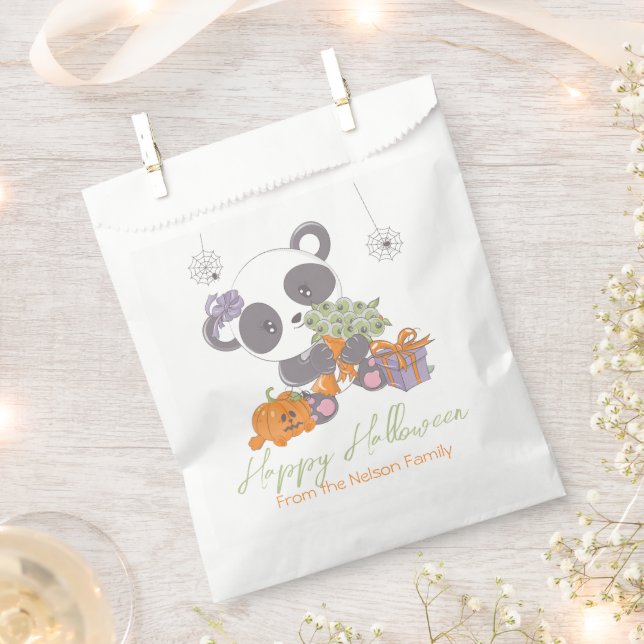 Sachets En Papier Panda & Eyeball Bouquet Halloween heureux (Coupé)