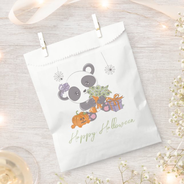 Sachets En Papier Panda & Eyeball Bouquet Halloween heureux (Coupé)