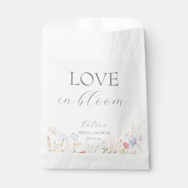 Sachets En Papier Panneau de bar à fleurs pour mariage Love In Bloom (Devant)