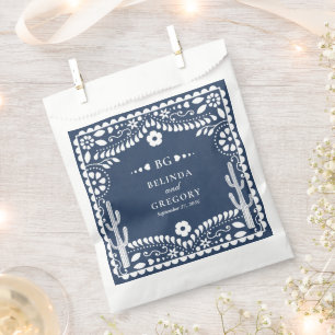 Sachets En Papier Papel Picado Mariage Mexicain Rustique Bleu