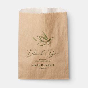 Sachets En Papier Papier d'artisanat beige en feuillage vert poussié