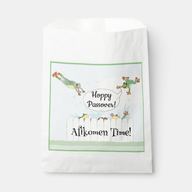 Sachets En Papier Pâque "Afikomen Time" Goodie Favoriser Sac (Devant)