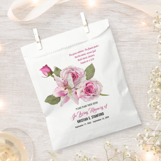 Sachets En Papier Paquet de semences Lily Greenery rose (Coupé)