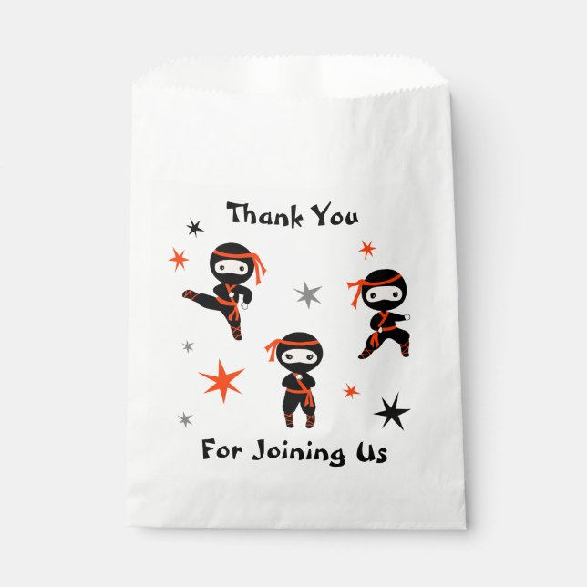 Sachets En Papier Parti Anniversaire de enfant guerrier mignon Ninja (Devant)