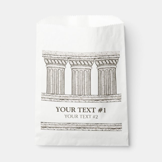 Sachets En Papier Parti grec avec texte personnalisé et éléments en  (Devant)