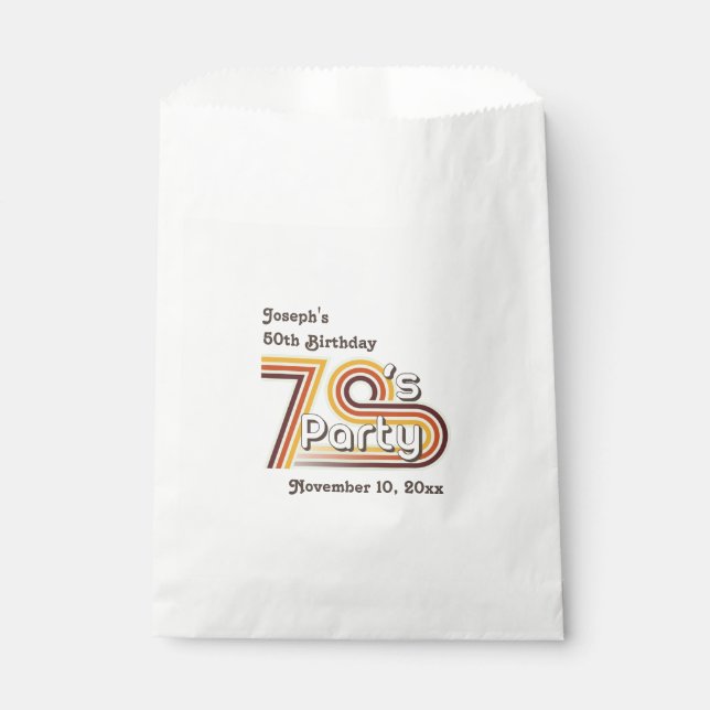 Sachets En Papier Parti rétro des années 70 (Devant)