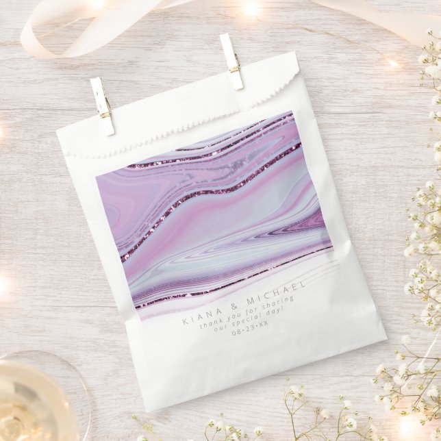 Sachets En Papier Parties scintillant Abstraite Strata Mariage Lilac (Coupé)