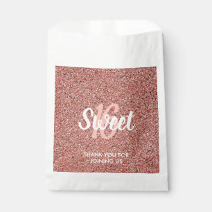 Sachets En Papier Parties scintillant d'or 16 rose sucré