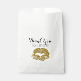 Sachets En Papier Parties scintillant or Lips Merci sac