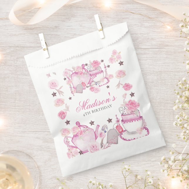 Sachets En Papier Parties scintillant Tea Party personnalisée (Coupé)