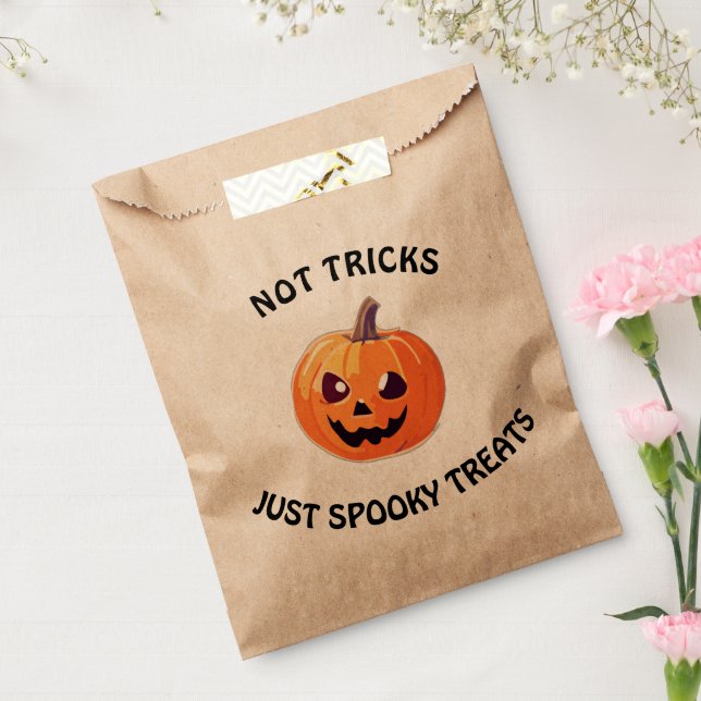 Sachets En Papier Pas de trucs Juste des friandises éffrayantes mign (Scellé)