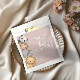 Sachets En Papier Pastel Baby shower tropical Jungle Safari Animaux