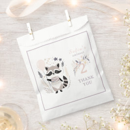 Sachets En Papier Pastel Boho Raccoon et Ballons Anniversaire