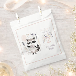 Sachets En Papier Pastel Boho Raccoon et Ballons Anniversaire