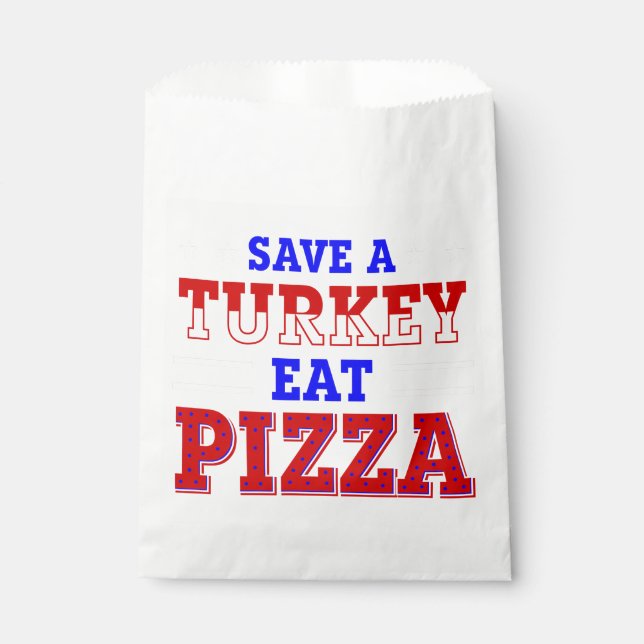 Sachets En Papier patriotique action de grâces sauver dinde pizza (Devant)