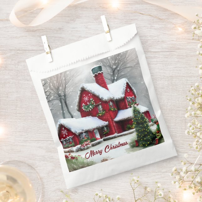 Sachets En Papier Paysage de Noël Fairytale (Coupé)
