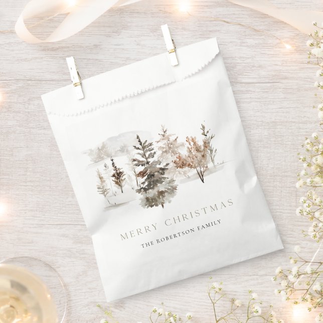 Sachets En Papier Paysage hivernal de Noël (Coupé)