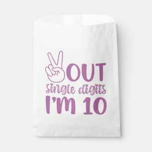 Sachets En Papier Peace Out Chiffres simples J'ai 10 ans !