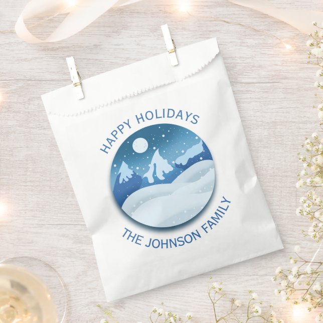 Sachets En Papier Peaceful Frosted Landscape Custom (Coupé)
