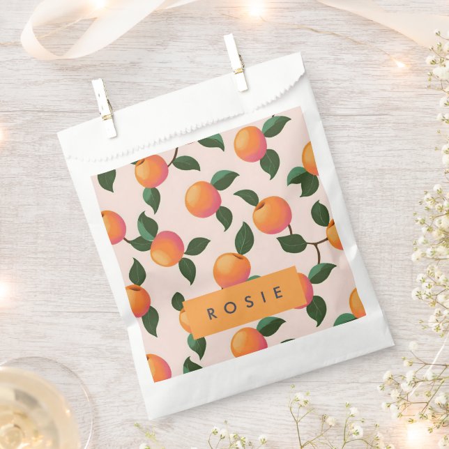 Sachets En Papier Peachs Motifs de pêche personnalisés (Coupé)