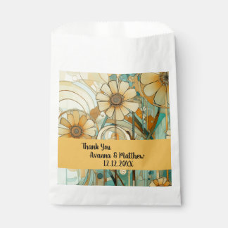 Sachets En Papier Pêche et beige Floral Abstrait