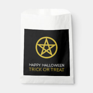 Sachets En Papier Pentagramme cerclé en or, Halloween heureux