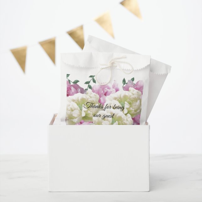 Sachets En Papier Peony Bouquet Merci Favoriser Sac (Fête)