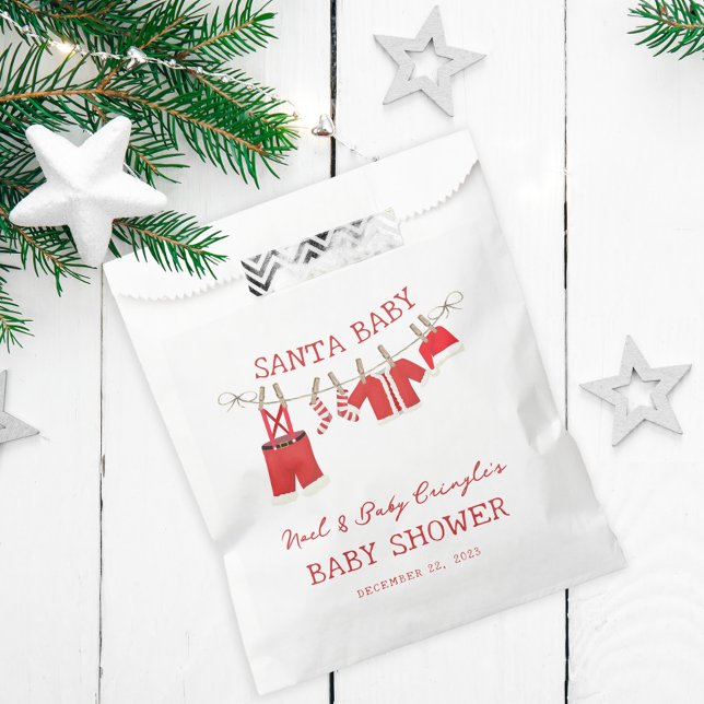 Sachets En Papier Père Noël Baby Christmas Baby shower (Créateur téléchargé)