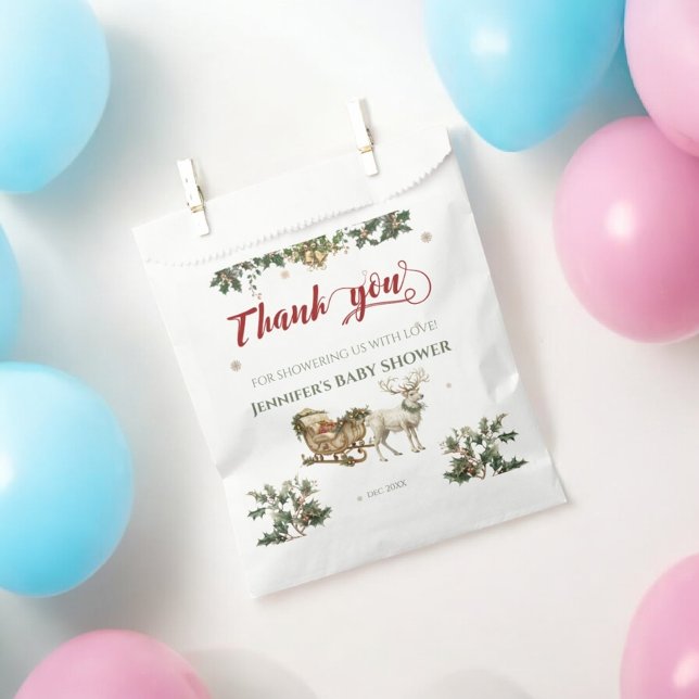 Sachets En Papier Père Noël Baby Noël Baby shower d'hiver Merci (Créateur téléchargé)