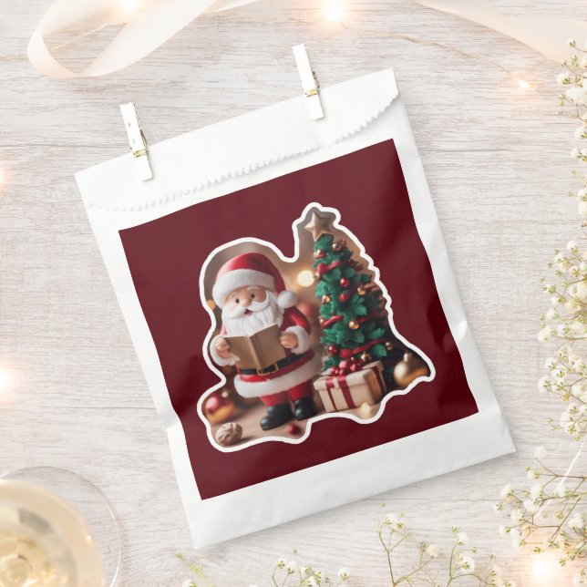 Sachets En Papier Père Noël en 3D (Coupé)