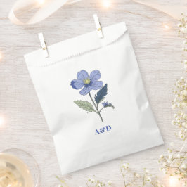 Sachets En Papier Périwinkle bleu Moderne Floral Mariage