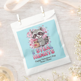Sachets En Papier Personalized Cute Raccoon Classroom Valentine