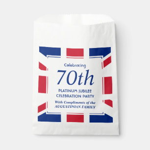 Sachets En Papier Personnalisé 70e Jubilé Platine Union Jack