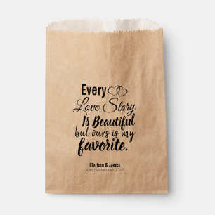Sachets En Papier Personnalisée Belle histoire d'amour Mariage Trait