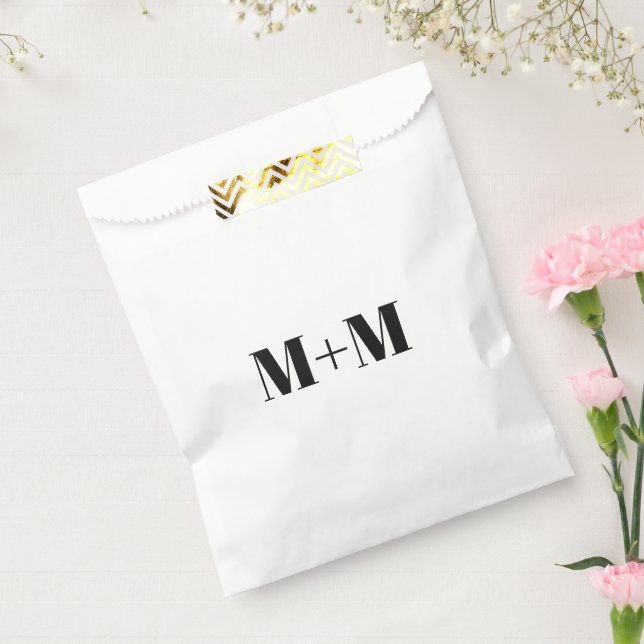 Sachets En Papier Personnaliser avec lettre noire initiale Numéro bl (Scellé)