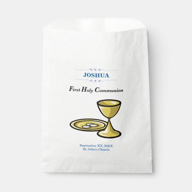 Sachets En Papier Personnaliser, Corps de la première communion et s (Devant)