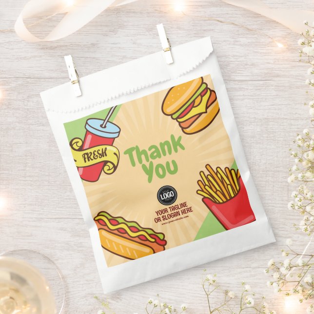 Sachets En Papier Personnaliser le logo de l'entreprise | Thème Hamb (Coupé)