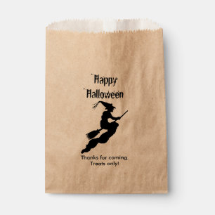 Sachets En Papier Personnaliser Merci, Happy Halloween - sorcière