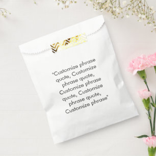 Sachets En Papier Personnaliser phrase citation, élégant noir blanc
