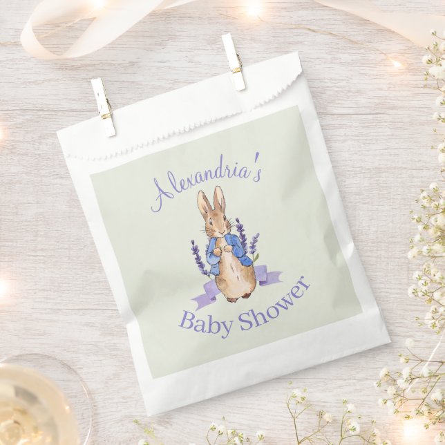Sachets En Papier Personnaliser Pierre le lapin Douche bébé (Coupé)
