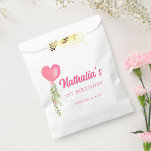 Sachets En Papier Petit Amour Rouge Coeur Ballons Anniversaire