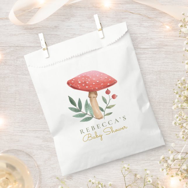 Sachets En Papier Petit Baby shower aux champignons (Coupé)