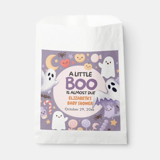Sachets En Papier Petit baby shower Boo Citrouille Halloween (Devant)