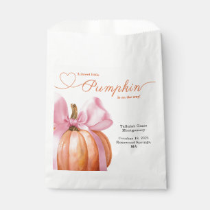 Sachets En Papier Petit Baby shower Citrouille - Chute de Bow Rose