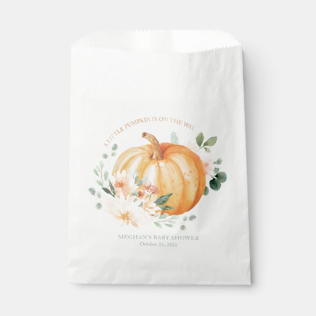 Sachets En Papier Petit Baby shower Citrouille Traiter Sac Faveur (Devant)