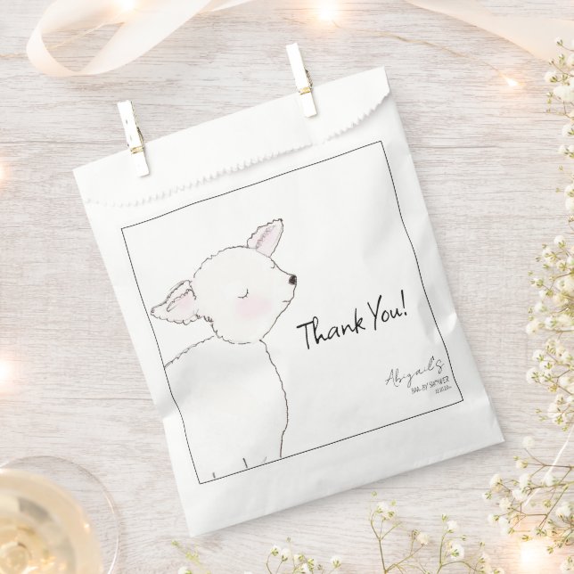 Sachets En Papier Petit Baby shower d'agneau (Coupé)