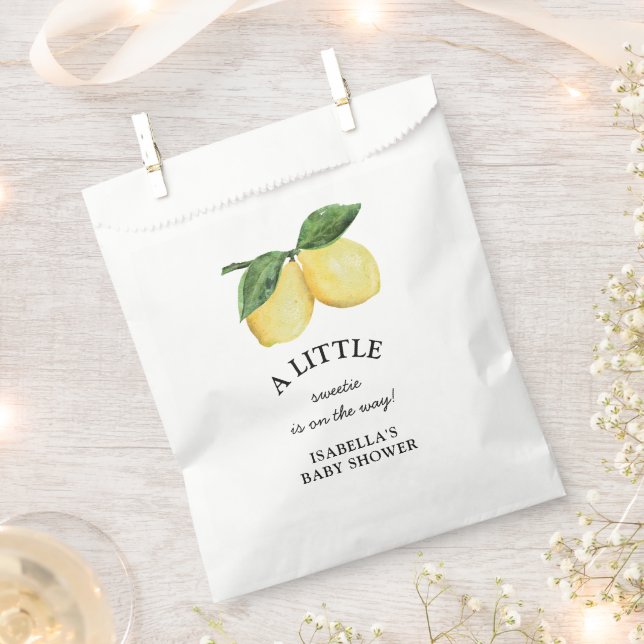 Sachets En Papier Petit Baby shower de citron doux (Coupé)