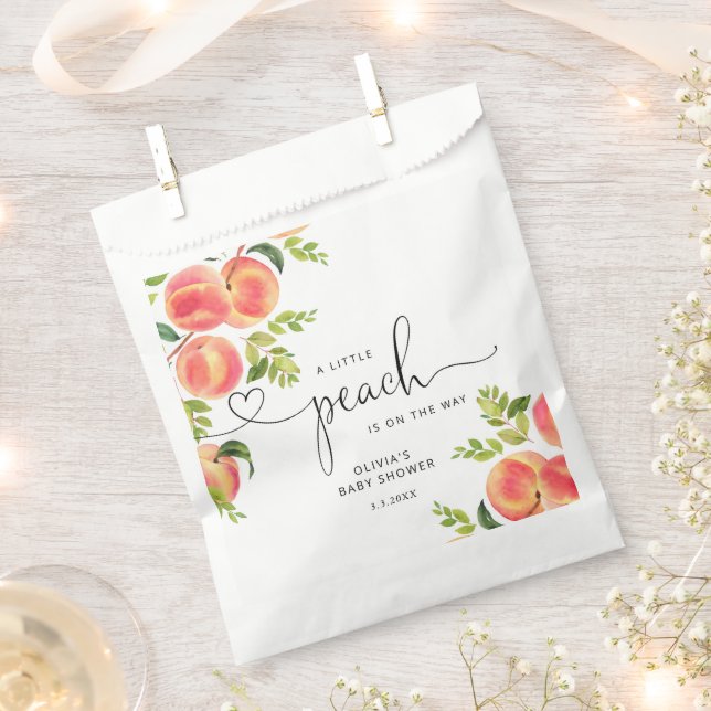 Sachets En Papier Petit baby shower de pêche doux (Coupé)